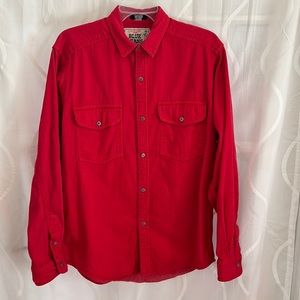 Calvin Klein Sport, 90’s Vintage, Red 100% Cotton, Button Down Shirt, Size Med.